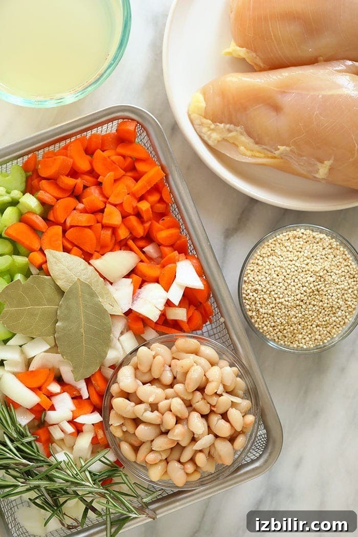 Ingredients for Chicken Quinoa Soup chicken quinoa soup ingredients