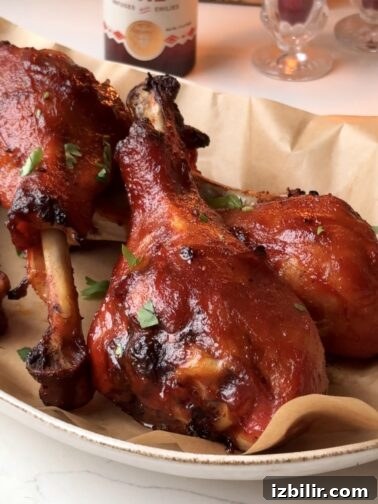 Hot Honey Pavo a la Diabla — roasted turkey legs glazed with smoky guajillo and chipotle sauce