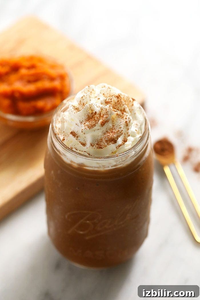 Pumpkin smoothie in jar pumpkin smoothie in jar