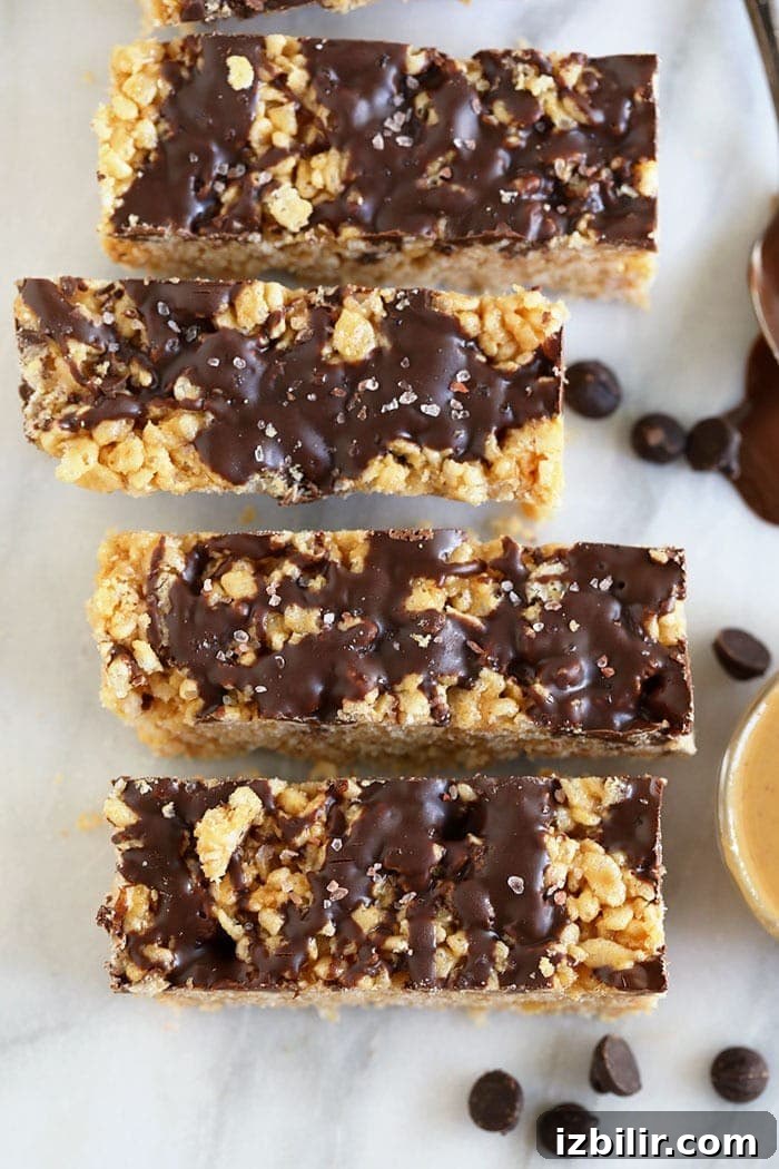 Peanut Butter Rice Krispie Treats peanut butter rice crispy bars