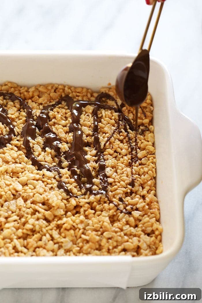 Rice Krispie bars with chocolate drizzle rice krispie bars with chocolate drizzle