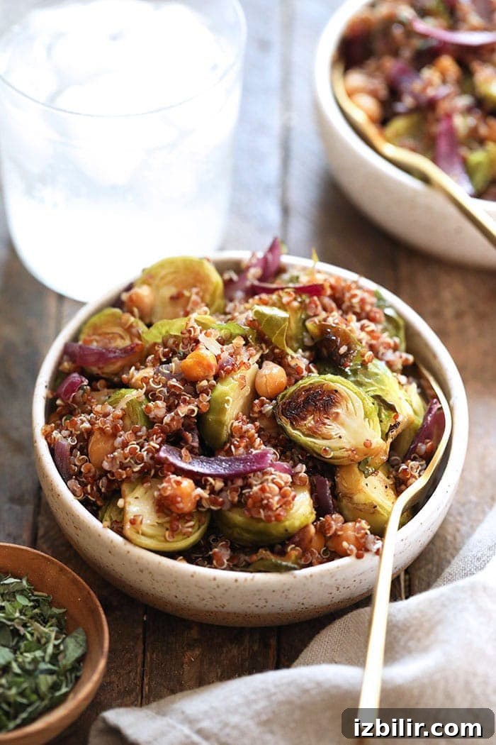 Roasted Brussel Sprout Salad with quinoa Brussel Sprout Salad