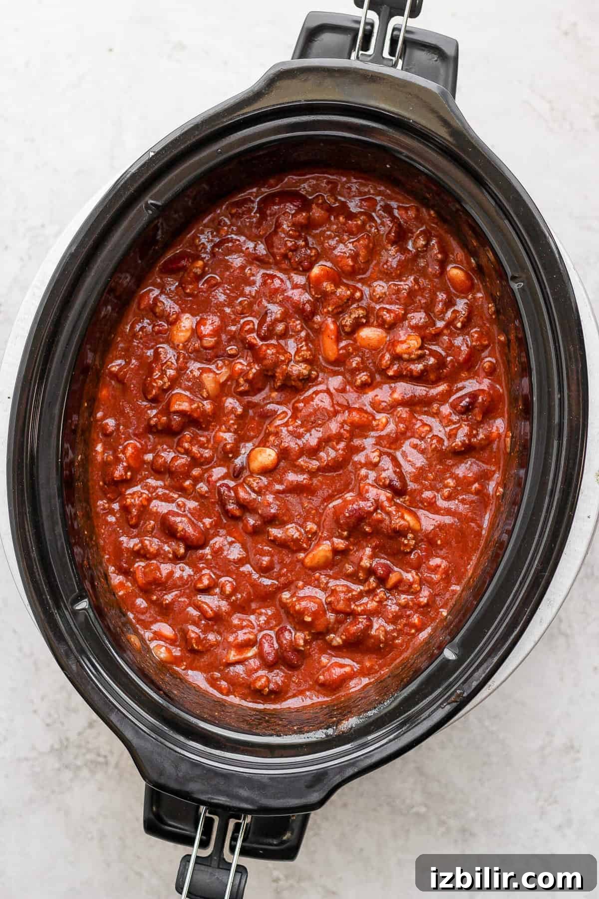 Slow cooker turkey chili.