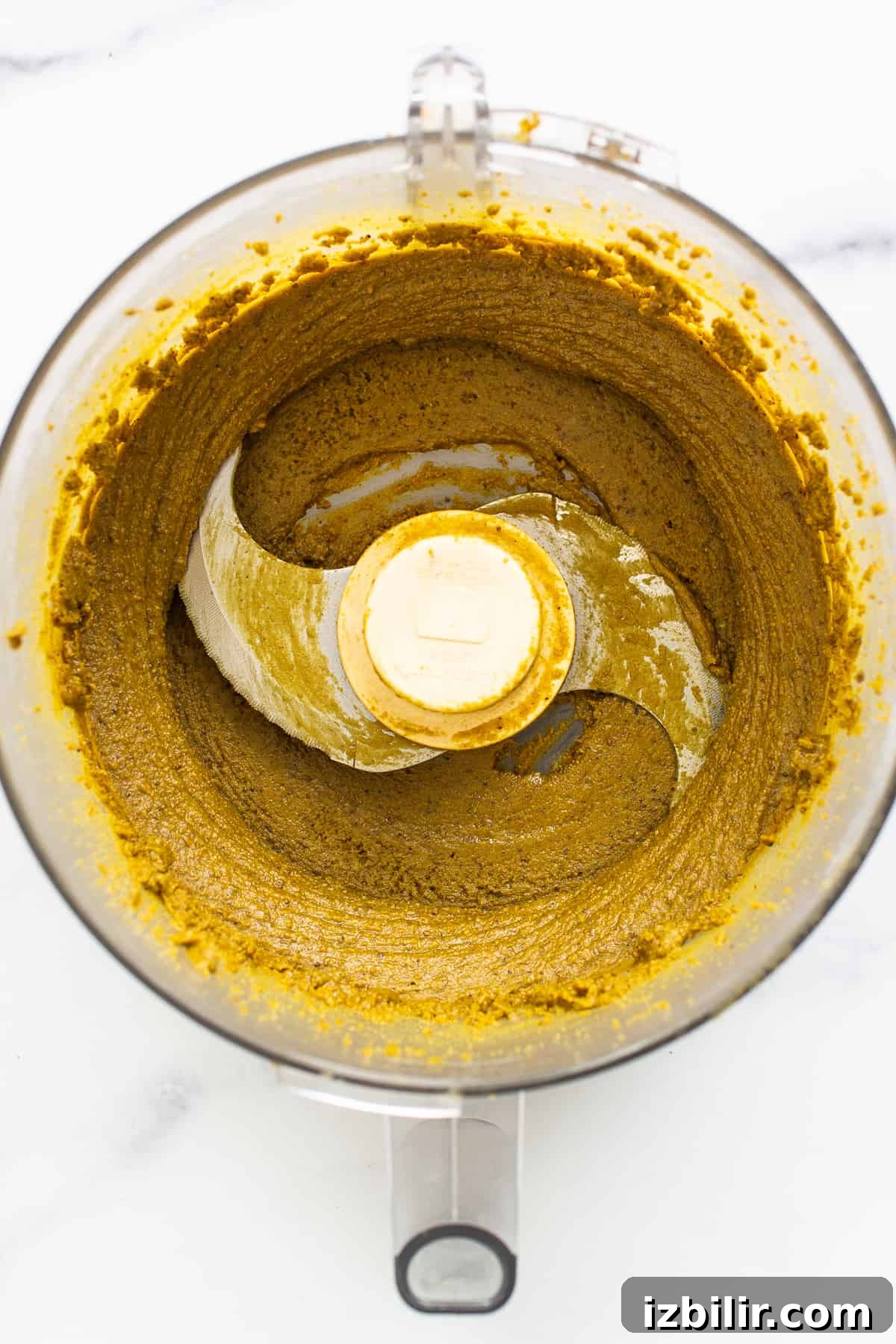Homemade Maple Pistachio Butter with Sea Salt 6 Pistachio butter in a food processor.