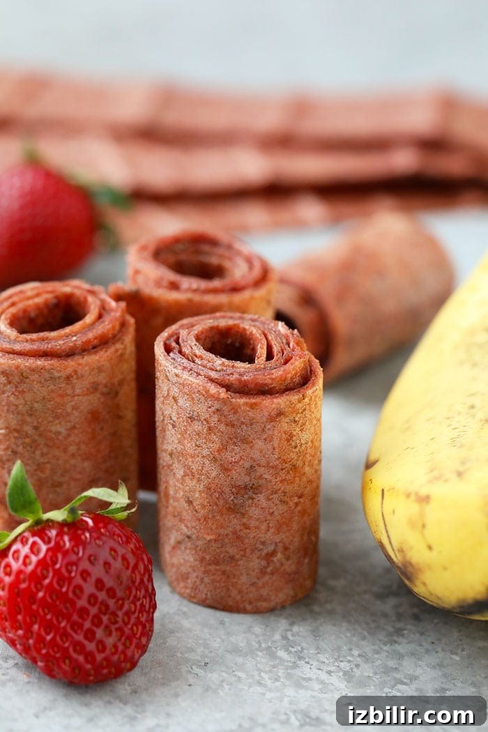 fruit leather with strawberries and banana