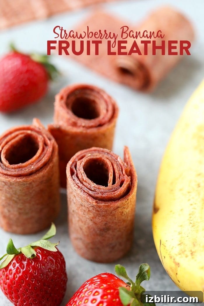 Strawberry banana fruit leather