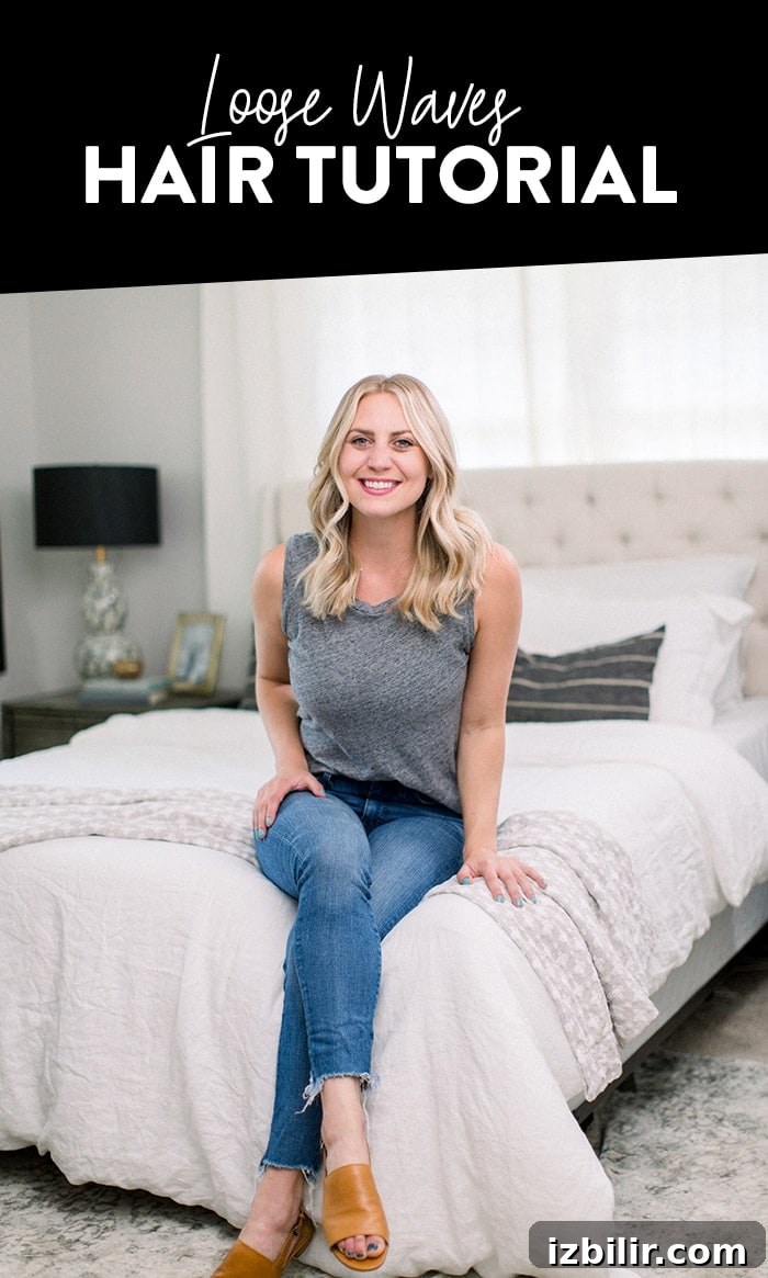 Loose wave hair tutorial for beachy, effortless waves using a 1 - 1.25-inch curling iron, hairspray, and dry shampoo Loose wave hair tutorial for beachy, effortless waves using a 1 - 1.25-inch curling iron, hairspray, and dry shampoo