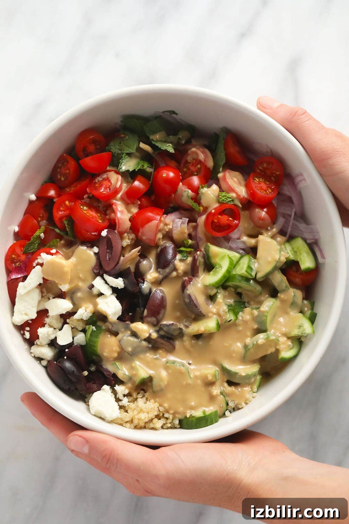 quinoa salad in bowl.