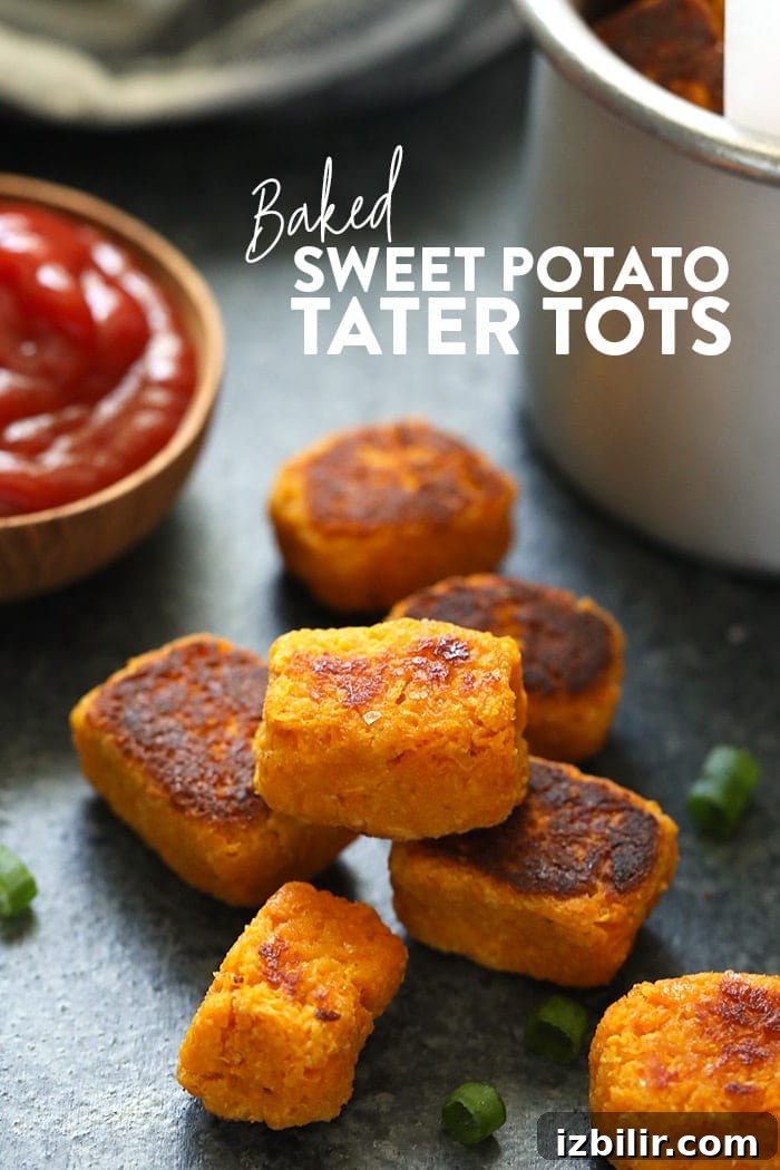 These Baked Sweet Potato Tater Tots are a great vegan side dish option for the week! Sweet potatoes stacked on the counter.