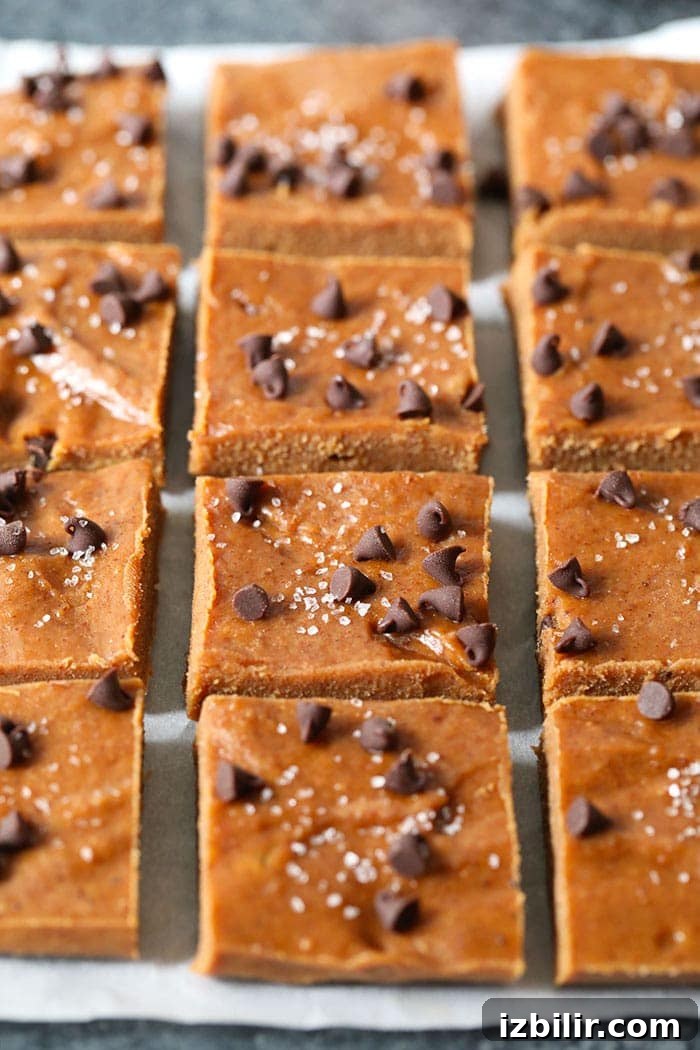 Pumpkin almond butter freezer fudge on a board
