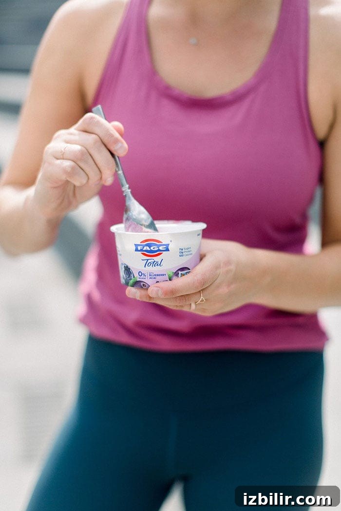 Cardio stairs workout with FAGE Total Split Cups FAGE Total Split Cup