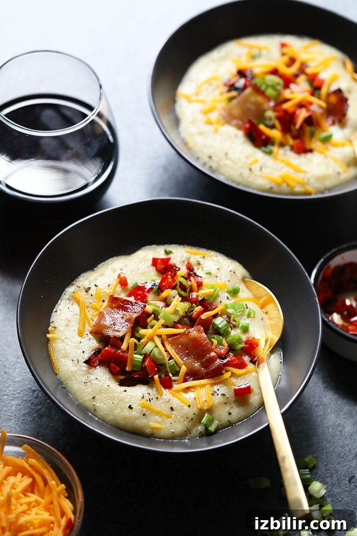 roasted cauliflower and potato soup in a bowl