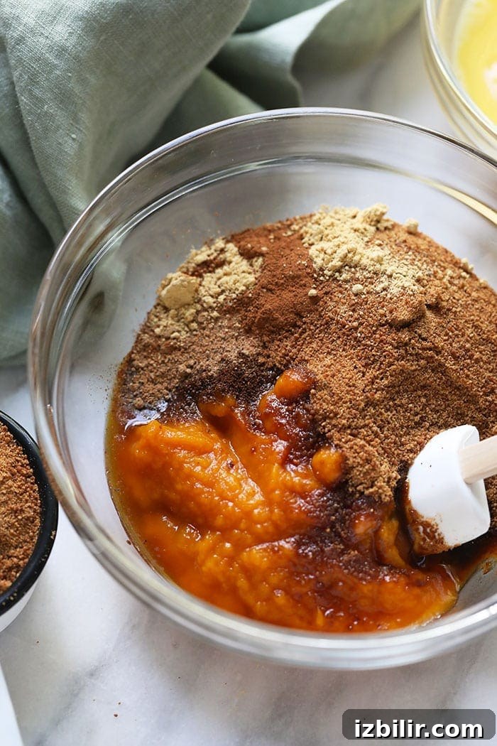 Pumpkin pie bar filling ingredients A bowl of pumpkin pie bar filling ingredients