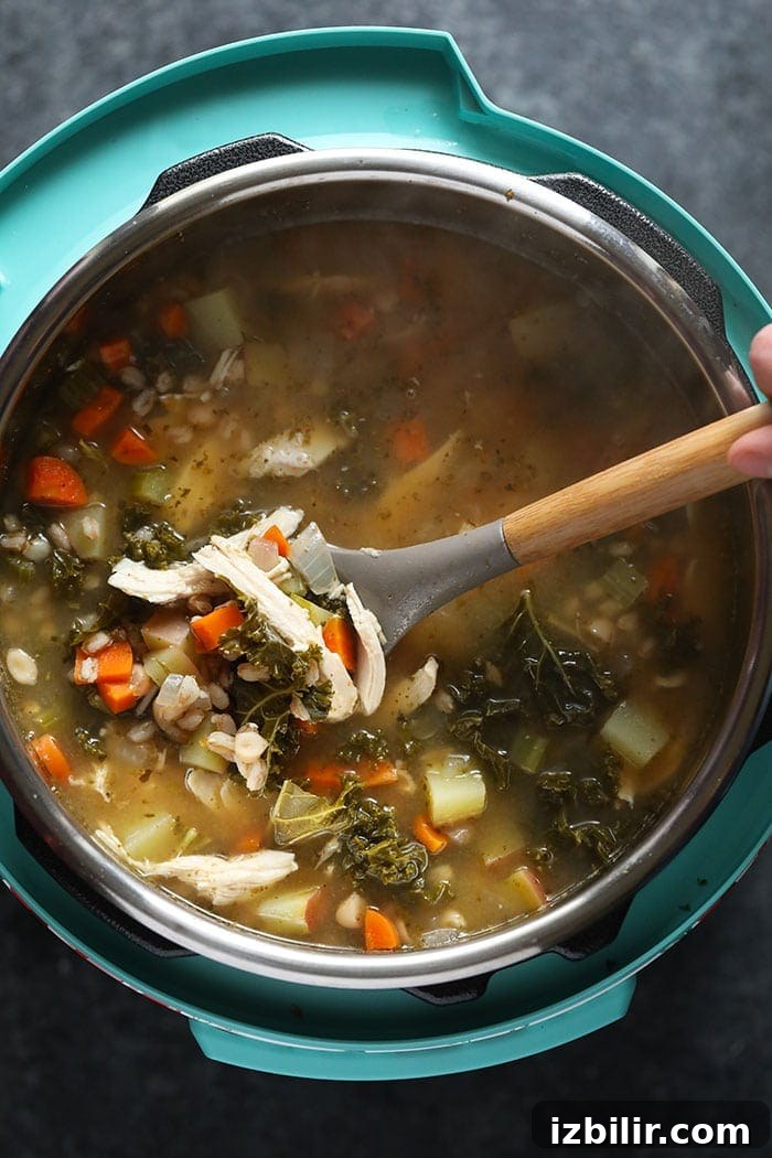Tuscan Turkey Soup in Instant Pot