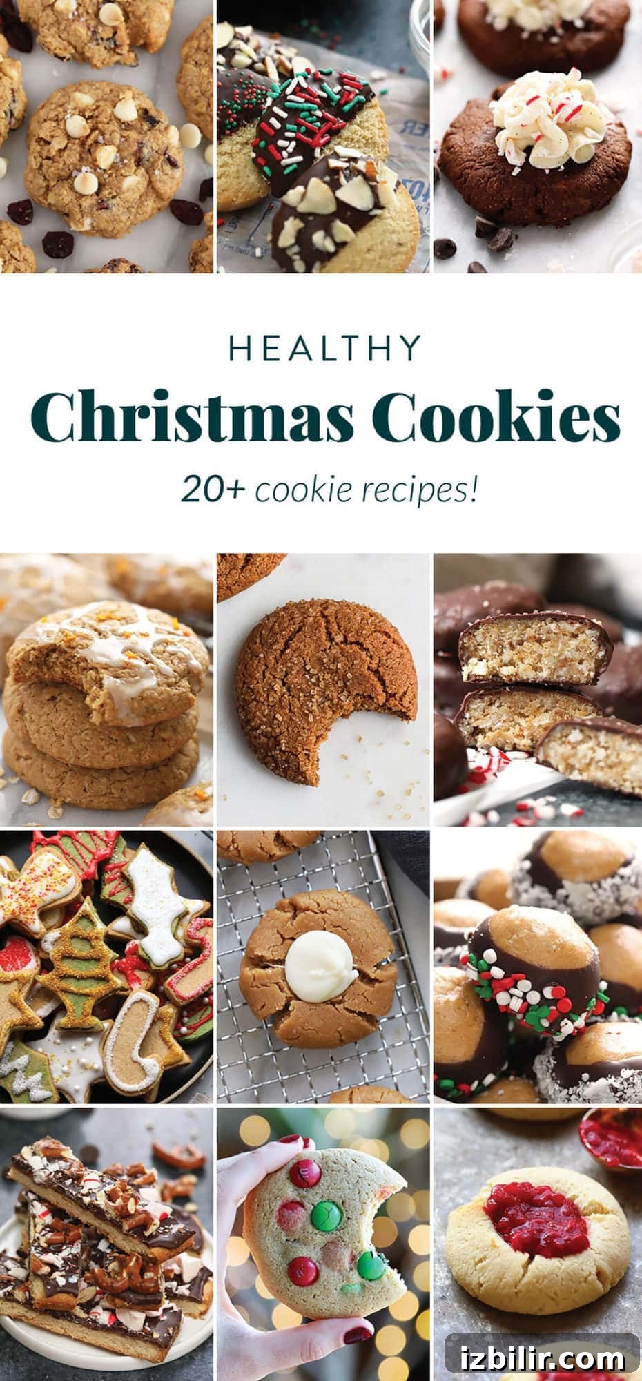 Healthy Christmas cookies: sugar cookies, shortbread, buckeyes, ginger cookies & more! healthy christmas cookies