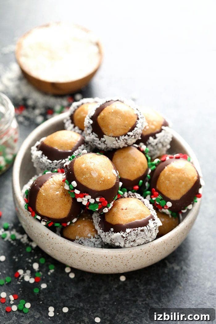 Healthy holiday buckeyes buckeyes in bowl