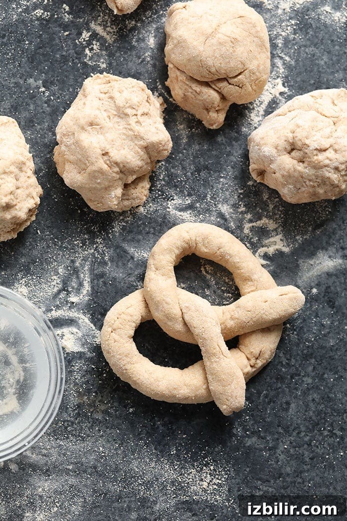 Pretzels ready for boiling