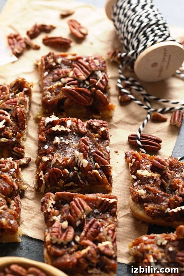 Easy pecan pie bars with date caramel Finished pecan pie bars