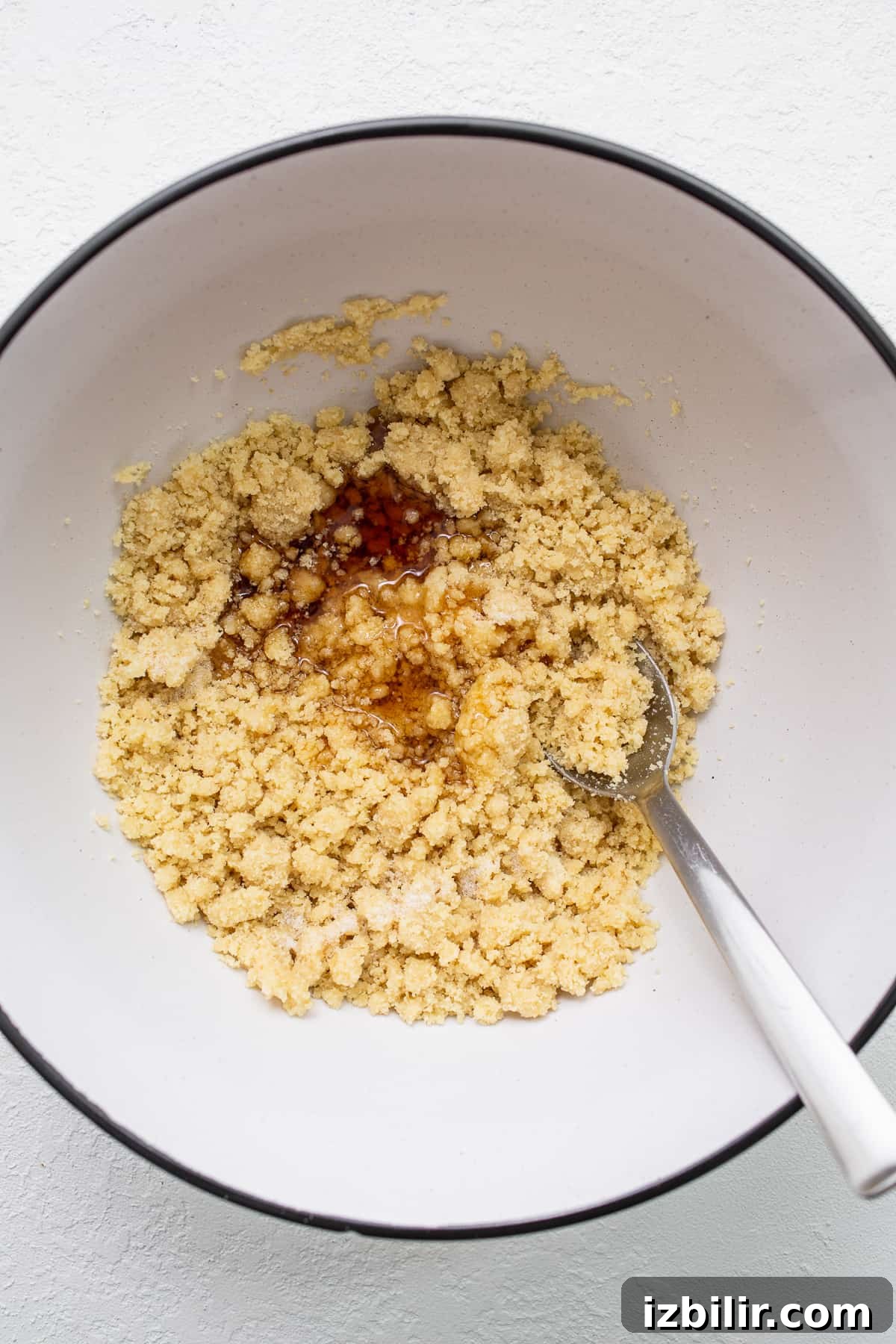 Almond Flour Shortbread Cookies Recipe 3 Ingredients in a bowl.