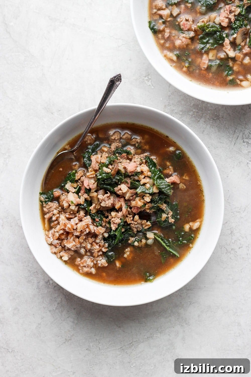 A bowl of kale soup A bowl of kale soup