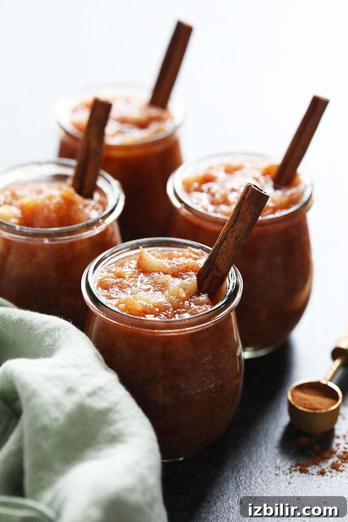 Applesauce in jars Cinnamon crockpot applesauce in glass jars