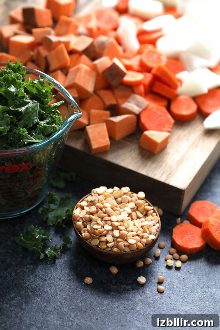 Split peas and sweet potato.