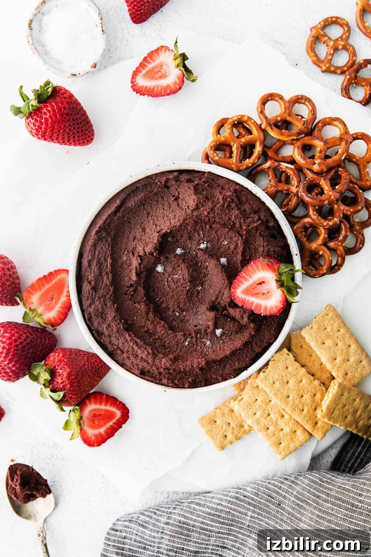 Creamy Chocolate Hummus Dessert Dip Recipe 6 Chocolate hummus in bowl