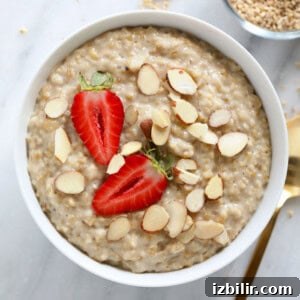 82 Breakfast Recipes to Fuel Your Morning 6 Oatmeal with strawberries and almonds