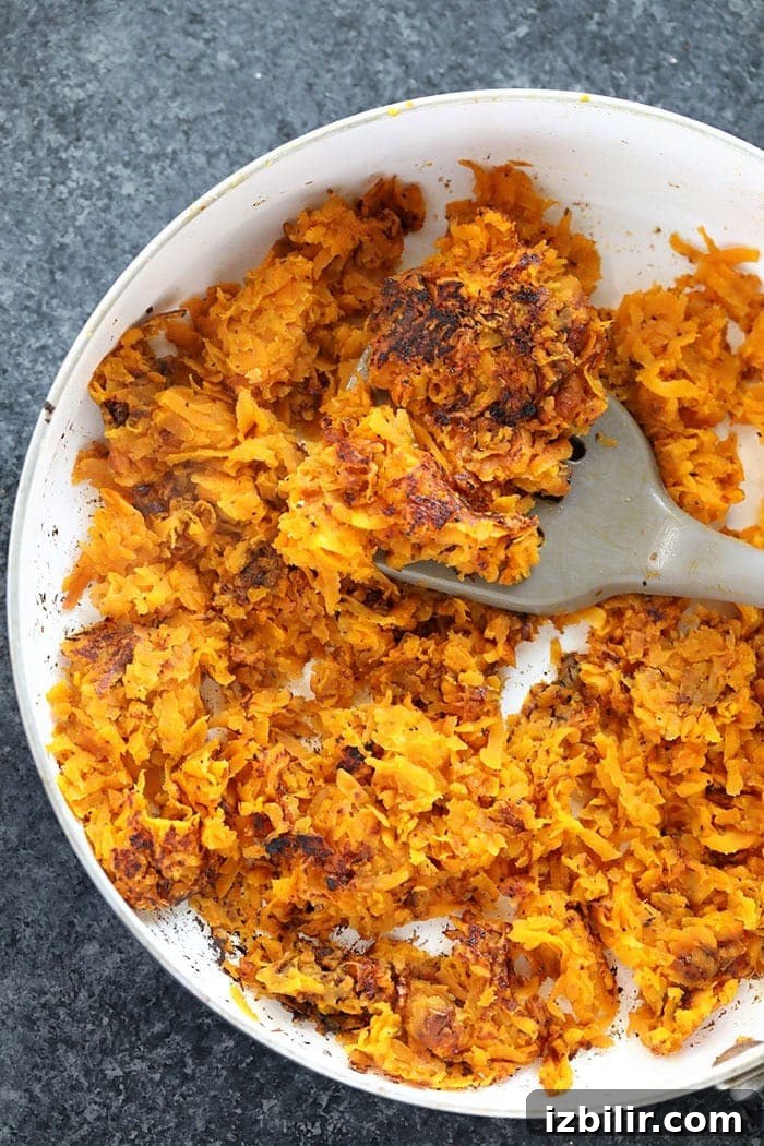 Sweet Potato Hash Browns in Pan
