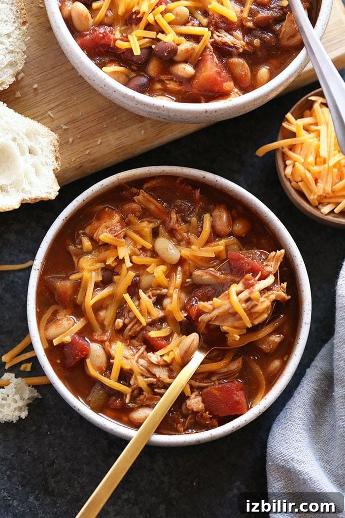 Chicken Chili in a bowl