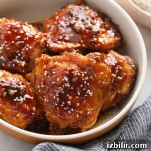 Sticky Honey Garlic Chicken Recipe 8 chicken thighs in bowl