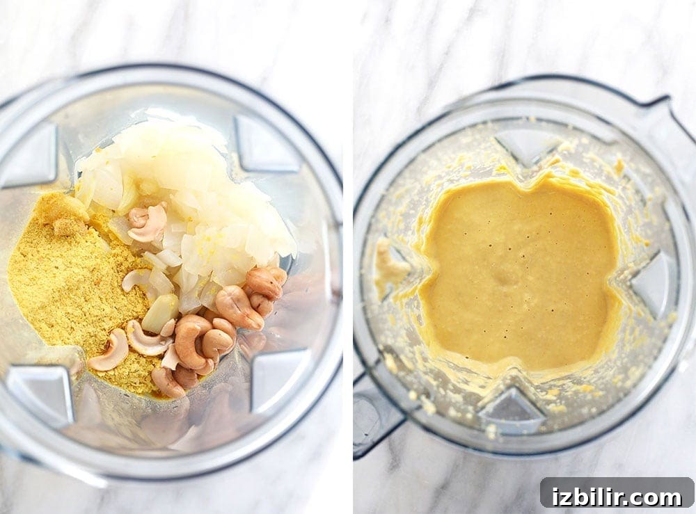vegan cheese sauce in the food processor