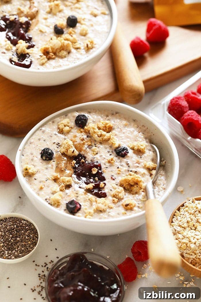 Overnight Steel Cut Oats Oatmeal.