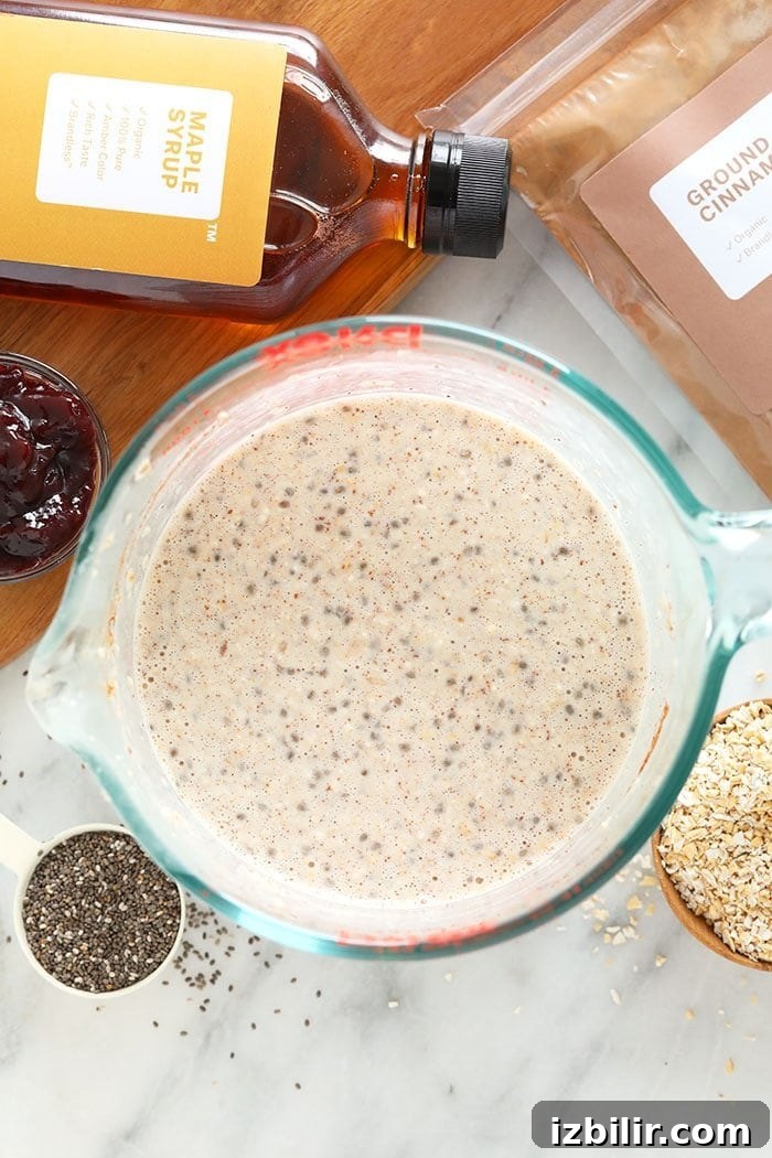 Overnight Steel Cut Oats Oats in Pyrex.