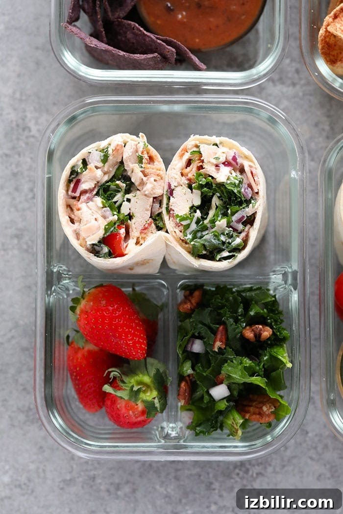 Healthy chicken salad wrap bento box