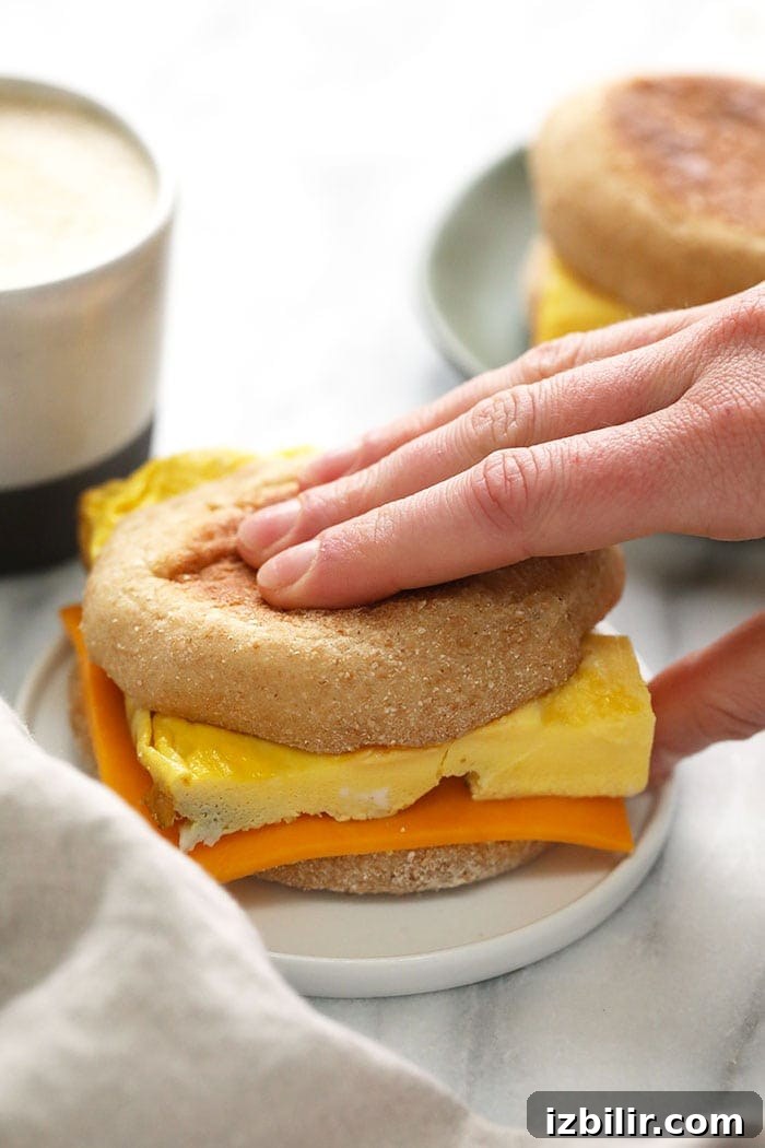 basic breakfast sandwich on a plate.