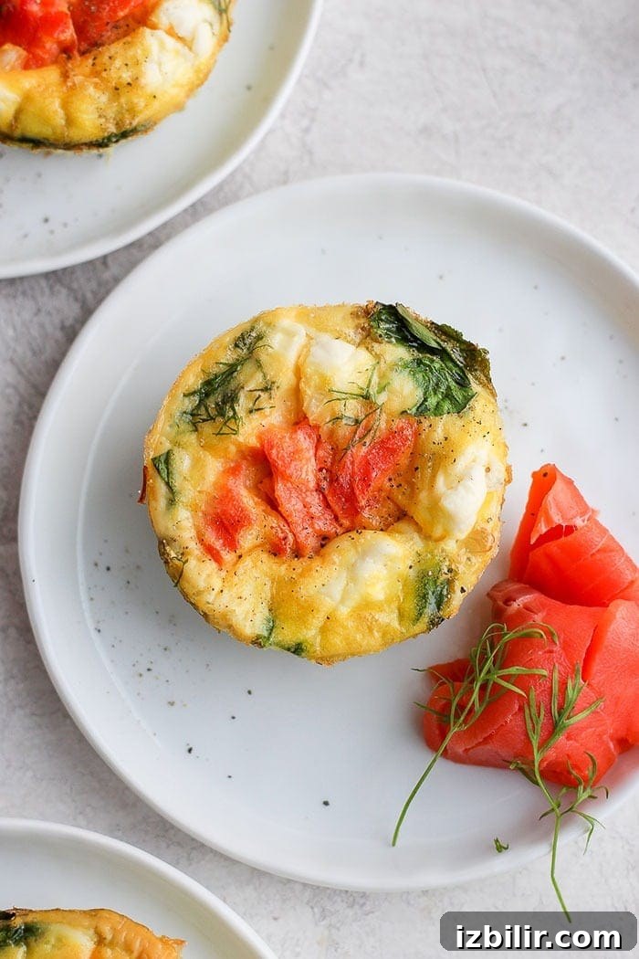 smoked salmon breakfast frittata on a plate.