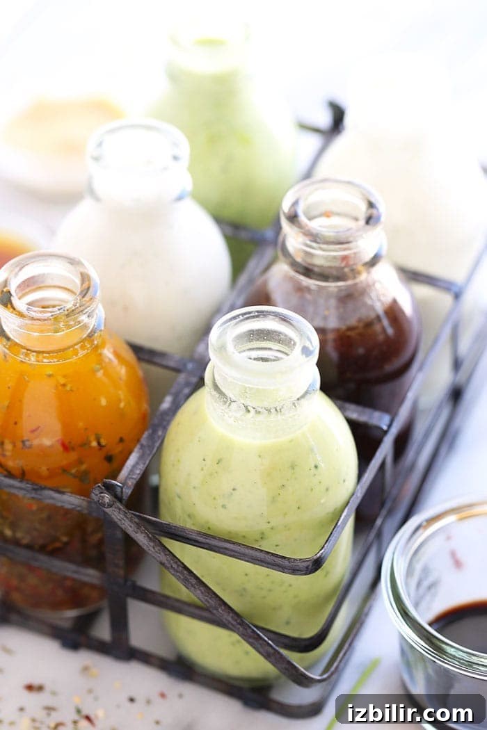 salad dressing recipes in a storage container