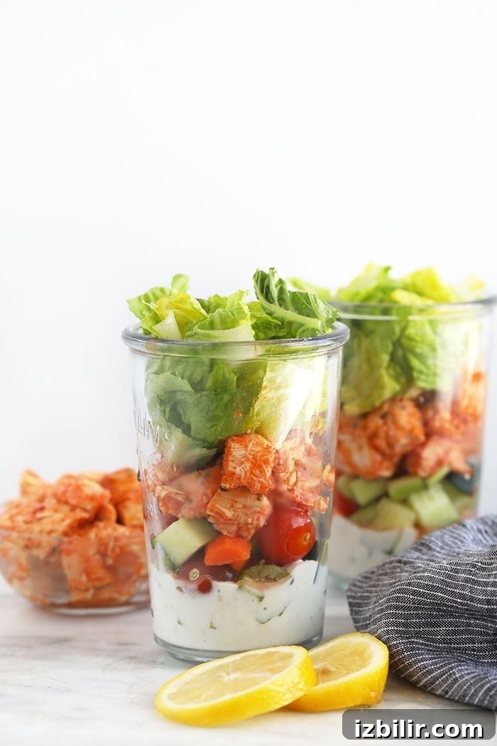 Buffalo Chicken Mason Jar Salad buffalo chicken mason jar salad
