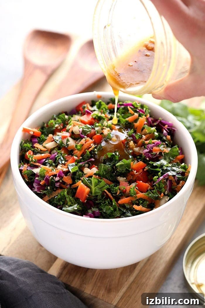 Sesame soy kale salad served