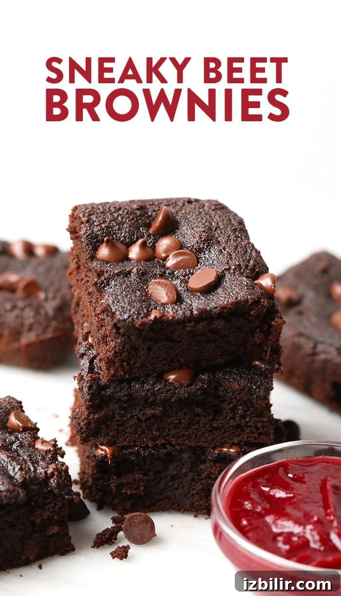 Sneaky Beet Brownies - fudgy, paleo-friendly, and gluten-free. Stacked brownies