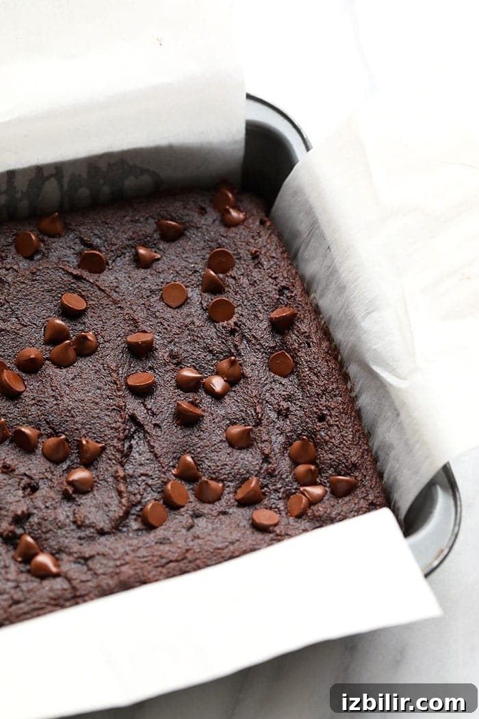 Baked beet brownies in a pan Fudgy brownies in a pan