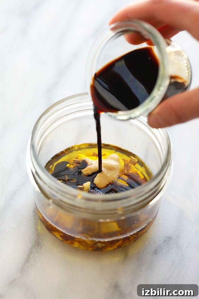 Balsamic Vinaigrette in Mason Jar balsamic vinaigrette dressing in a mason jar