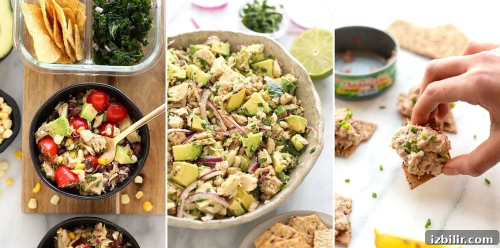 There is nothing better than a healthy tuna salad recipe that is easy to make for an easy protein packed lunch or snack throughout the week! Three different tuna salad recipes.