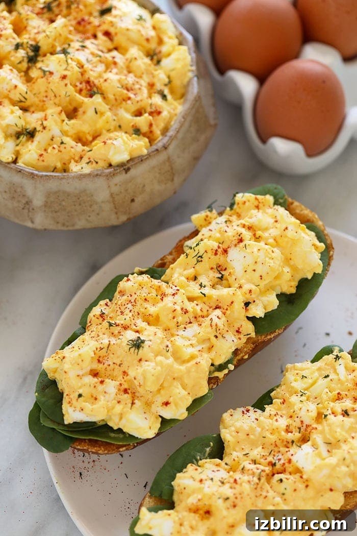 Healthy egg salad sandwiches on a plate.