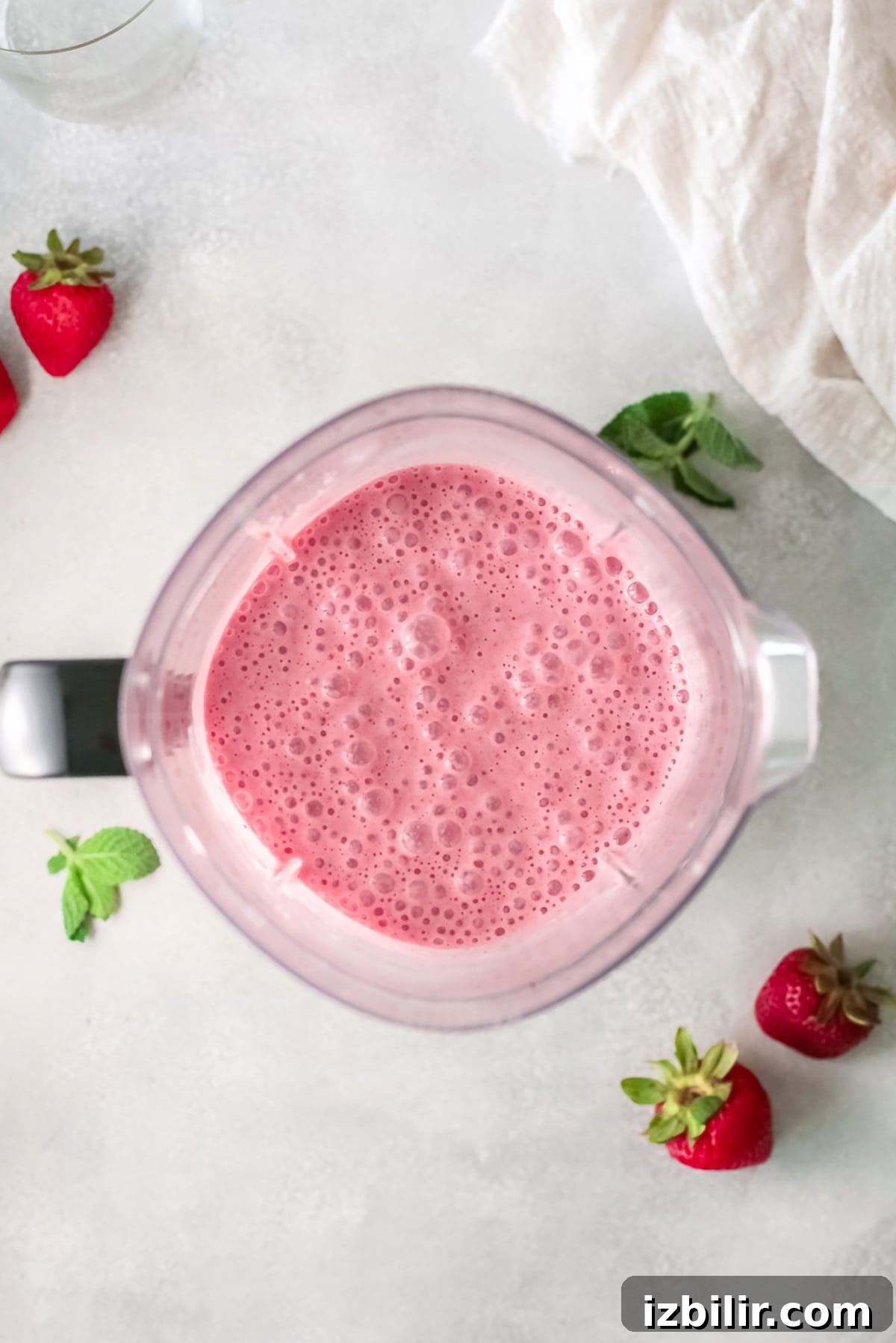 Creamy smoothie in blender smoothie in blender