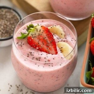 smoothie in glass.