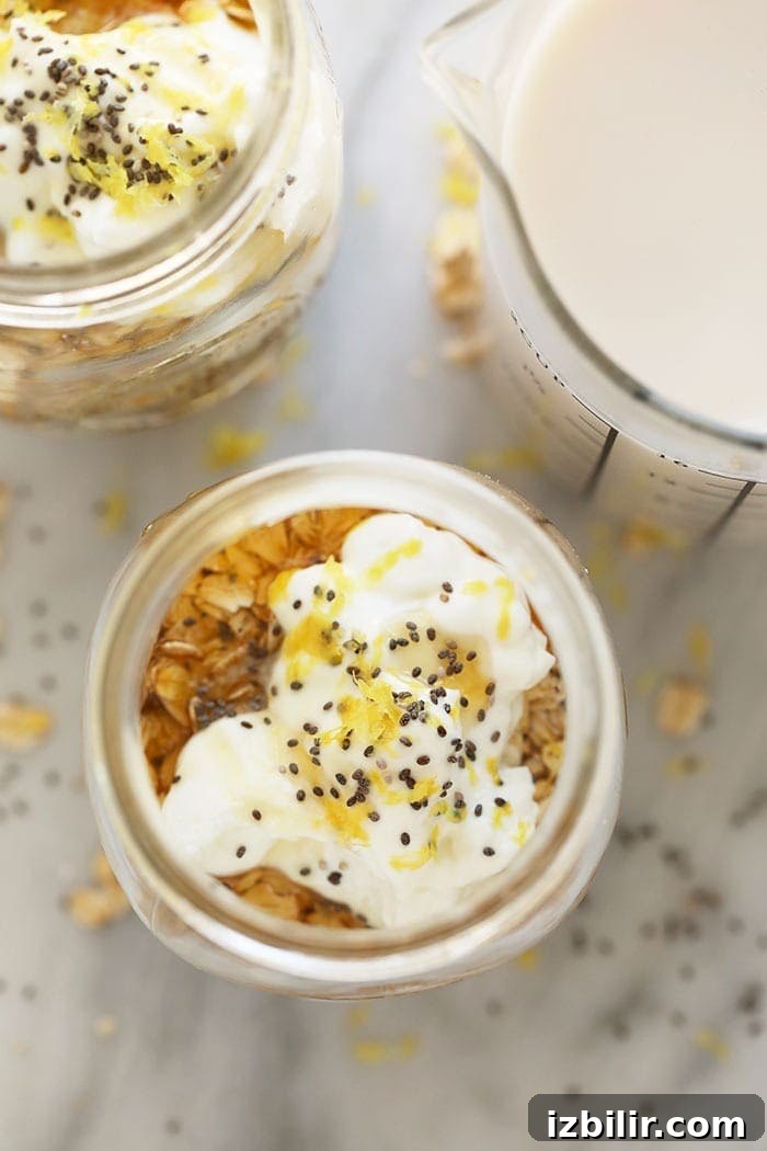 Creamy Lemon Cheesecake Overnight Oats Recipe 3 ingredients for lemon cheesecake overnight oats