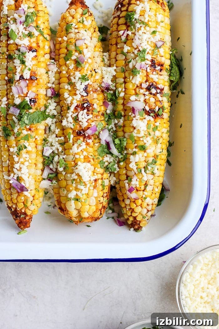Mexican street corn in tin.