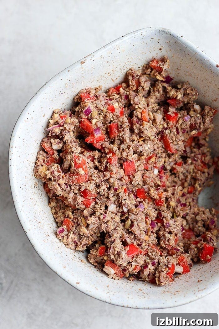 Mixed black bean burger dough Black bean burger mixture